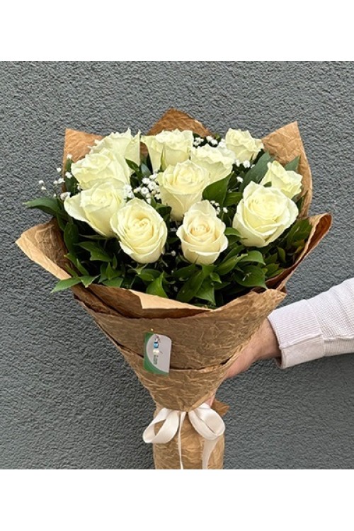 11 ADET BEYAZ BÜL BUKETİ 