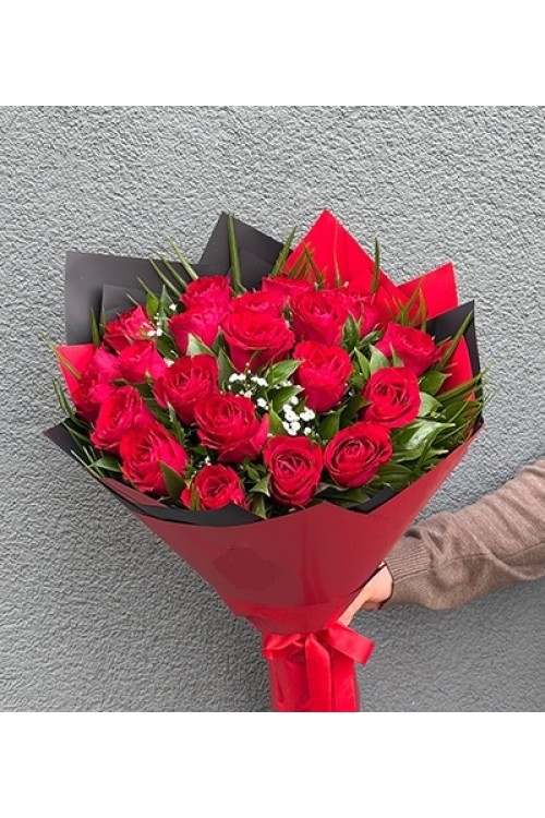 21 ADET KIRMIZI GÜL BUKETİ 