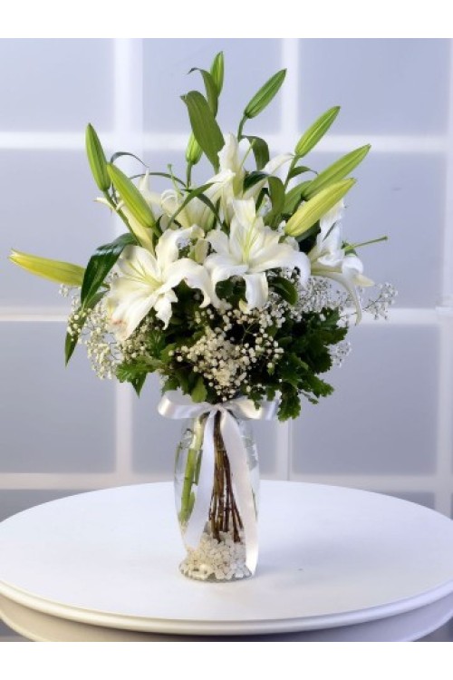 CAM VAZODA KOKULU LİLYUM ÇİÇEĞİ