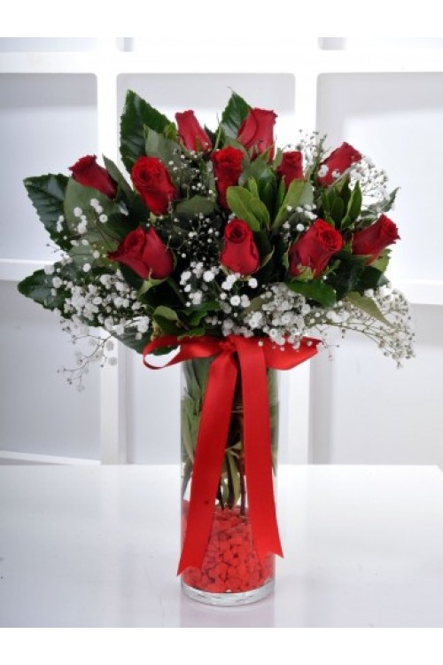 VAZODA 5 ADET KIRMIZI GÜL